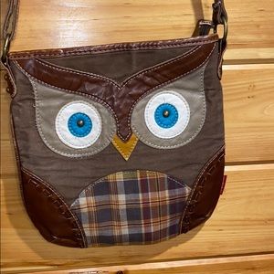 Brown Owl Crossbody Bag